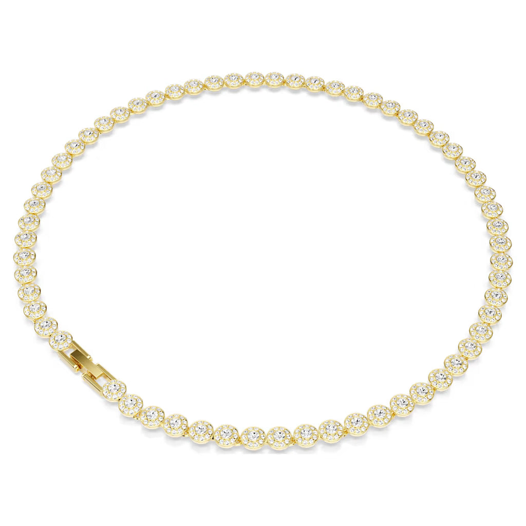 Una Angelic necklace Round cut, Small, White, Gold-tone plated 5751560