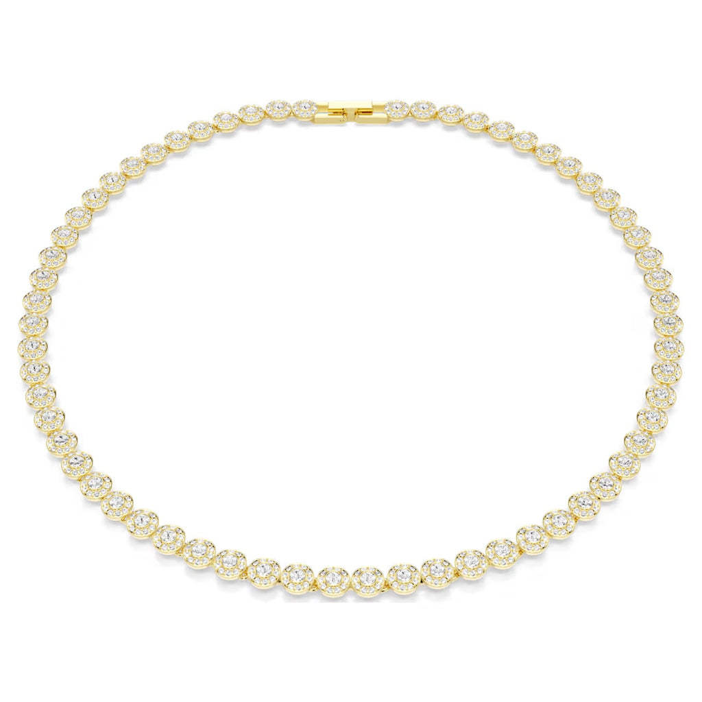 Una Angelic necklace Round cut, Small, White, Gold-tone plated 5751560