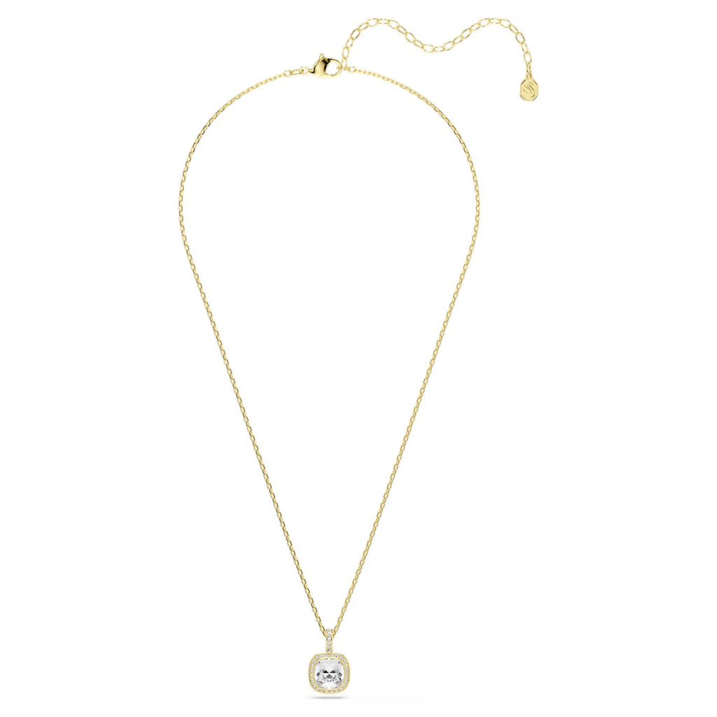 Una Angelic Pendant Necklace (Cushion Cut, White, 18K Gold Finish) 5764761