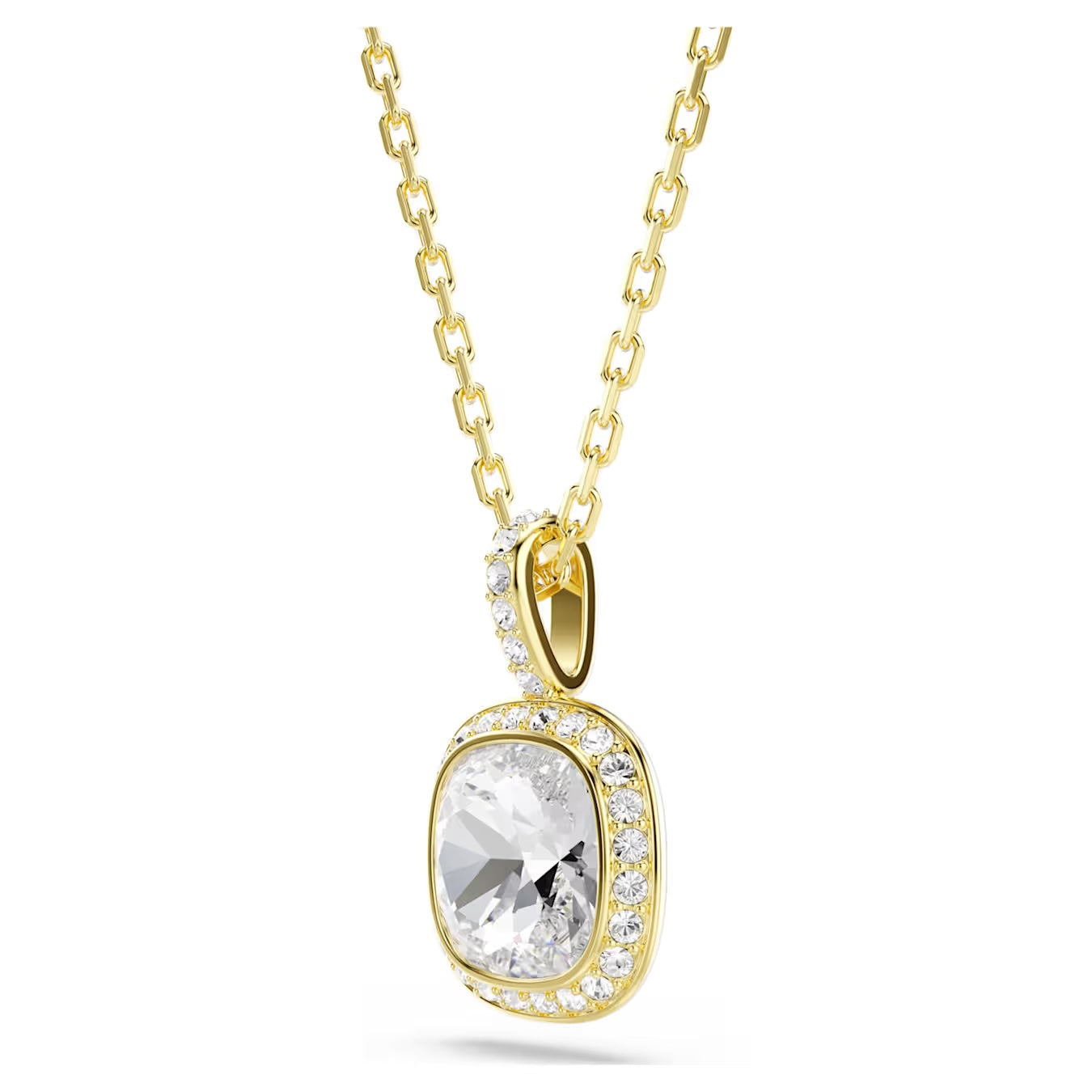 Una Angelic Pendant Necklace (Cushion Cut, White, 18K Gold Finish) 5764761