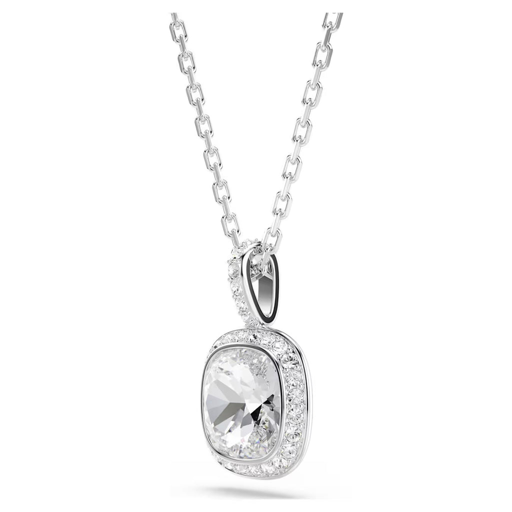 Una Angelic Pendant Necklace (Cushion Cut, White, Rhodium Plated) 5754340