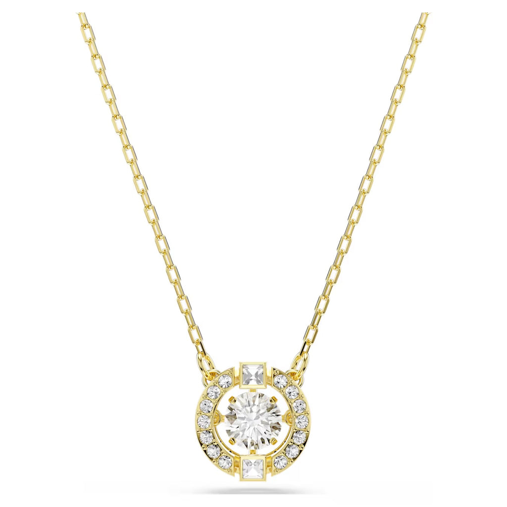 Una Angelic Pendant Necklace (Mixed Cuts, White, 18K Gold Finish). 5758061
