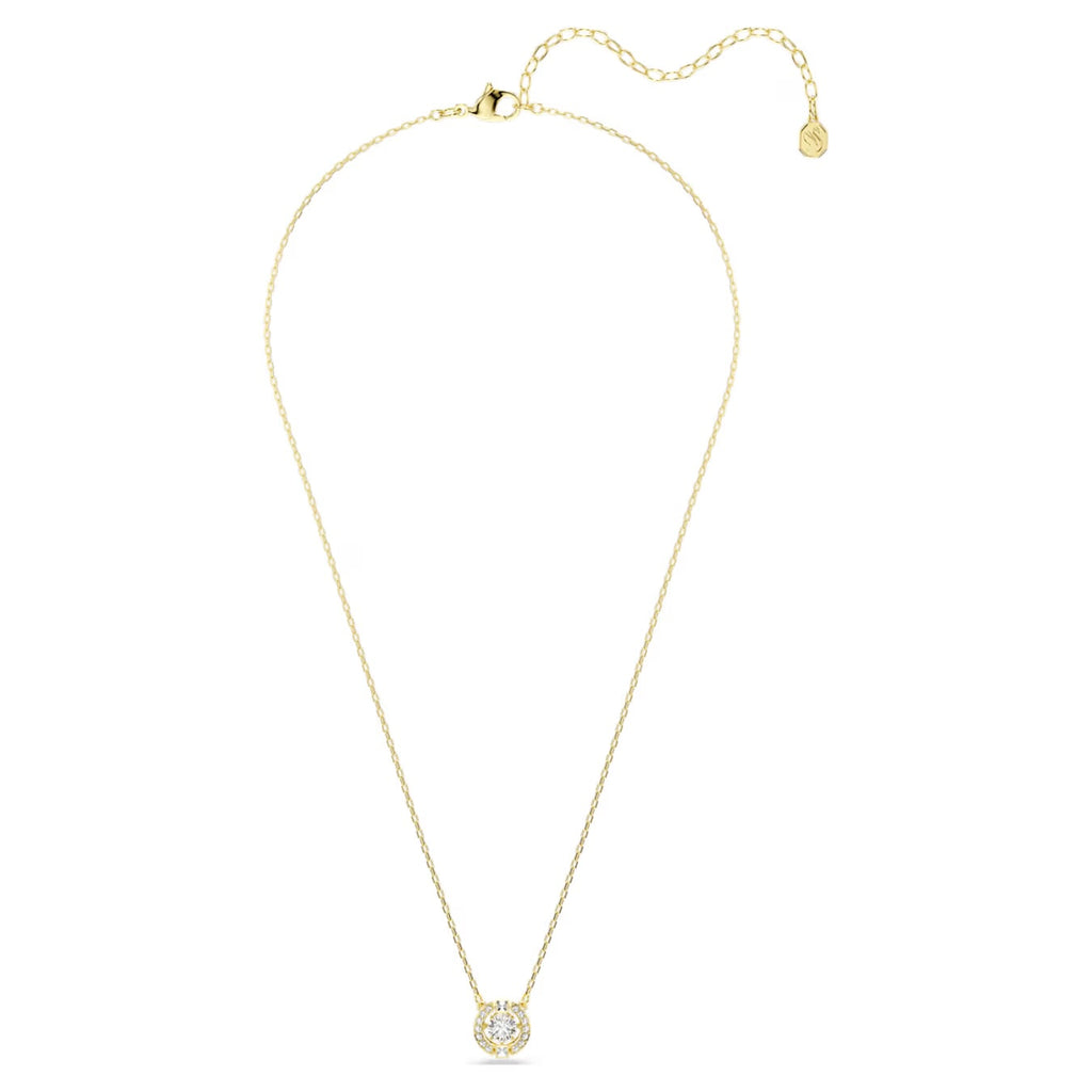 Una Angelic Pendant Necklace (Mixed Cuts, White, 18K Gold Finish). 5758061