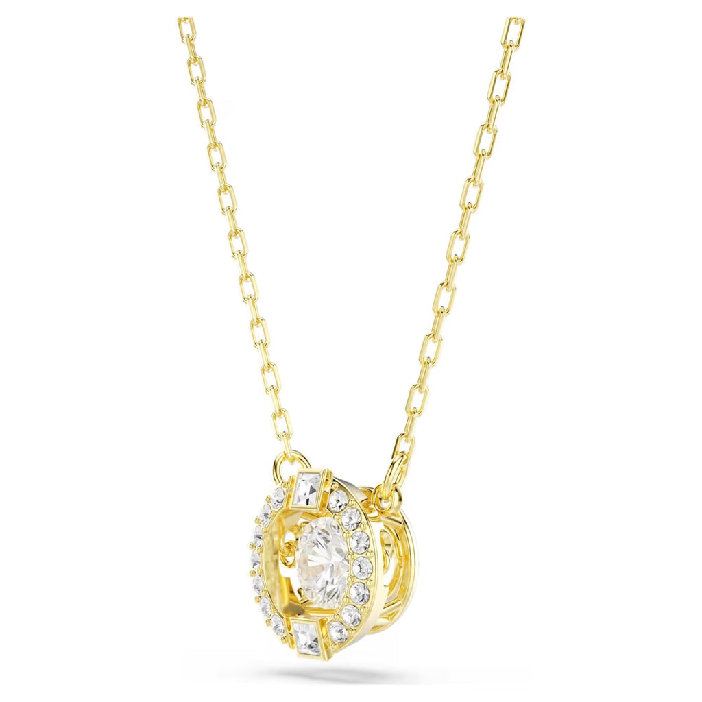 Una Angelic Pendant Necklace (Mixed Cuts, White, 18K Gold Finish). 5758061