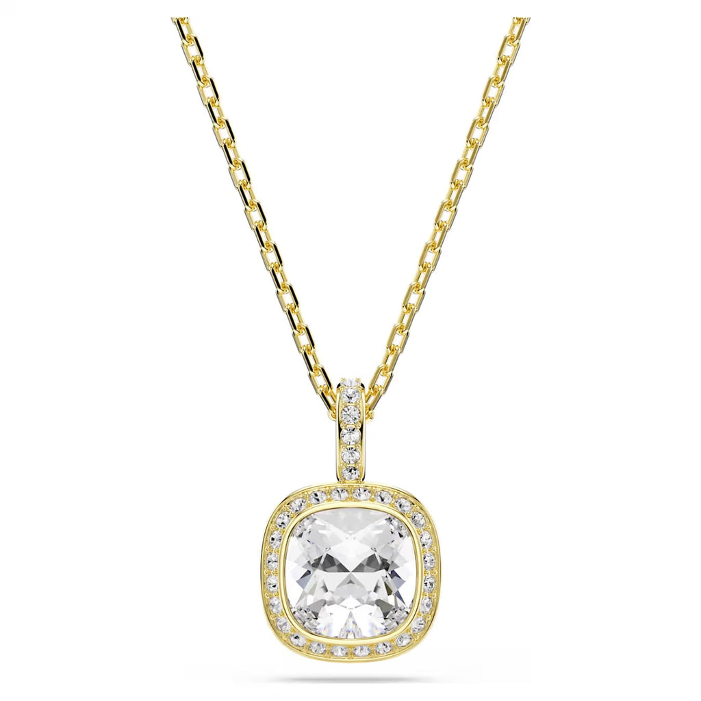 Una Angelic Pendant Necklace (Cushion Cut, White, 18K Gold Finish) 5764761