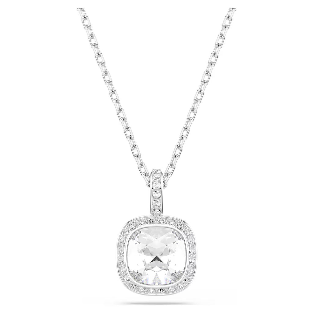 Una Angelic Pendant Necklace (Cushion Cut, White, Rhodium Plated) 5754340