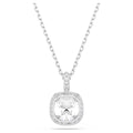 Una Angelic Pendant Necklace (Cushion Cut, White, Rhodium Plated) 5754340