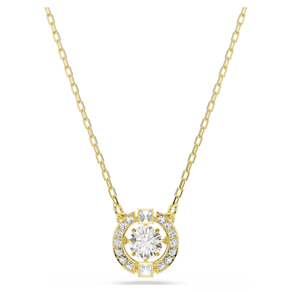 Una Angelic Pendant Necklace (Mixed Cuts, White, 18K Gold Finish). 5758061