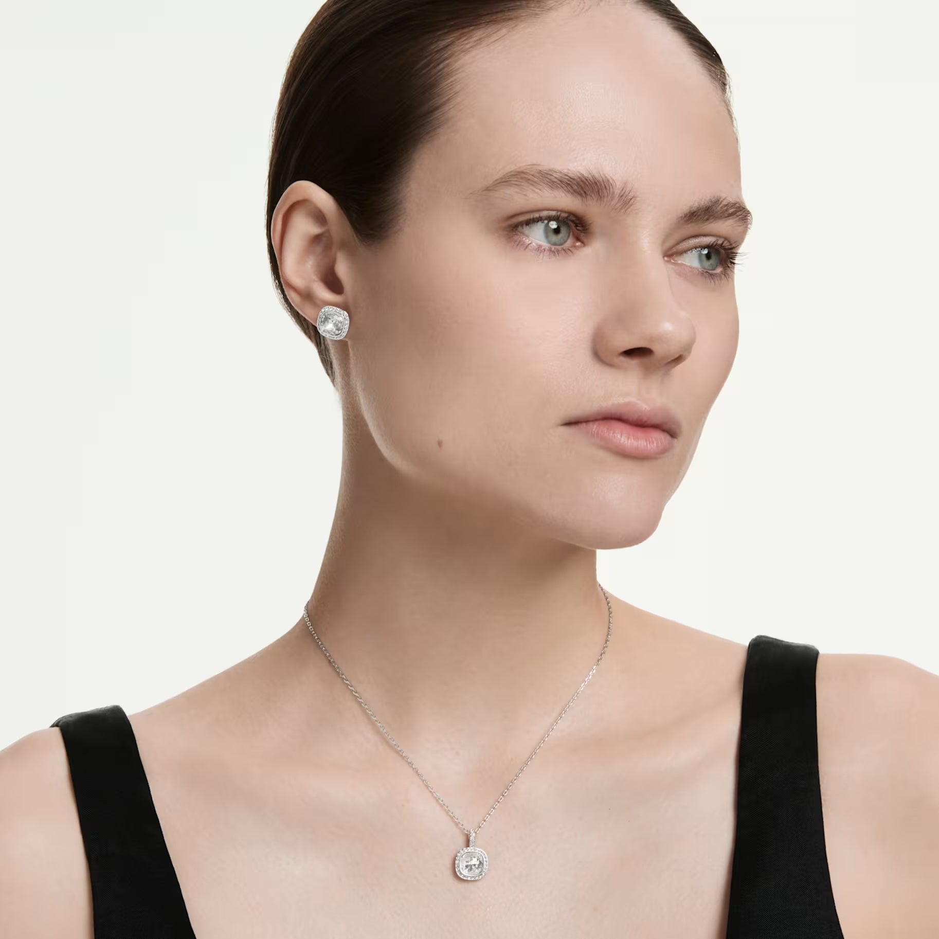 Una Angelic Cushion-Cut Jewelry Set (White, Rhodium Plated) 5754343