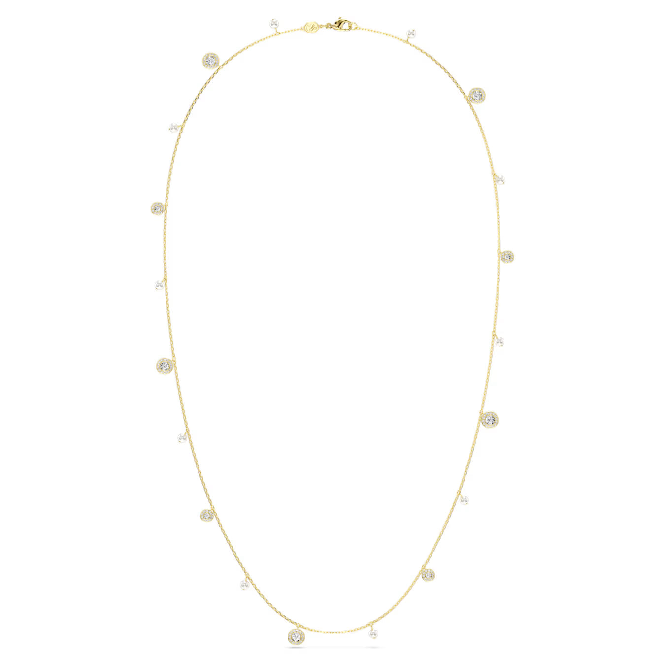 Una Angelic strandage Crystal pearl, Round cut, White, Gold-tone plated 5742380
