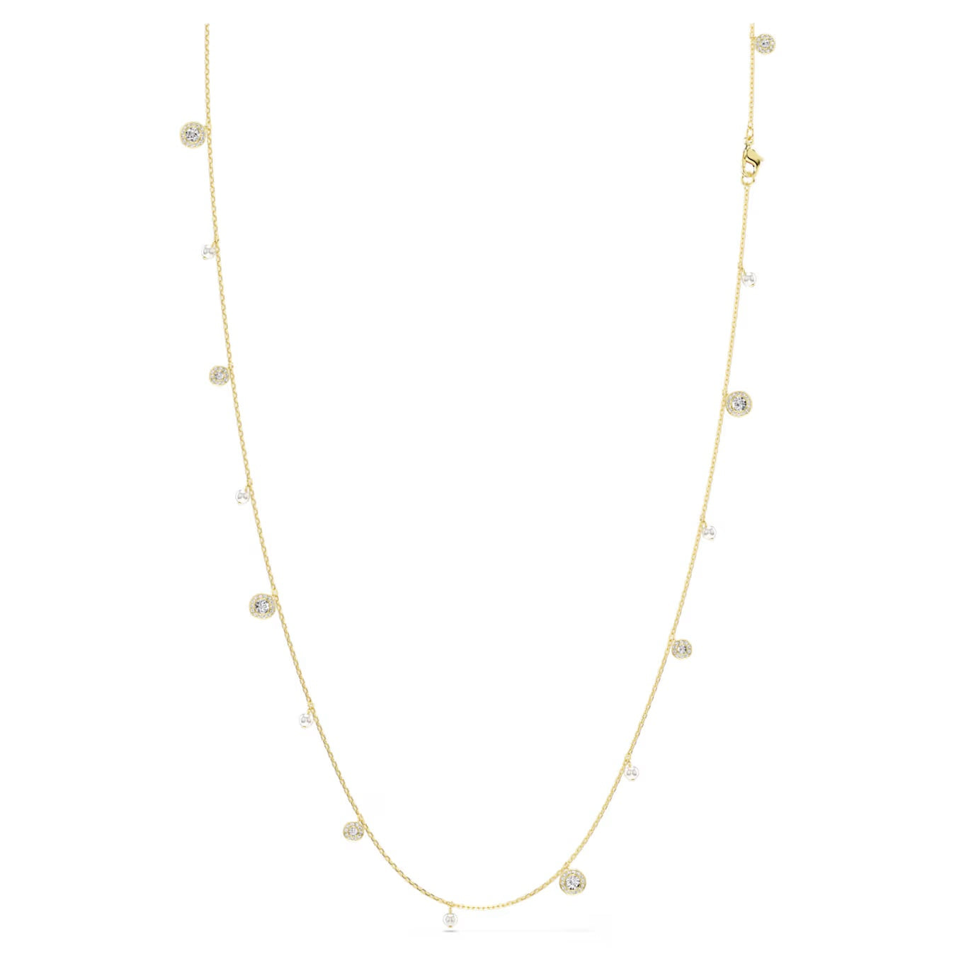 Una Angelic strandage Crystal pearl, Round cut, White, Gold-tone plated 5742380