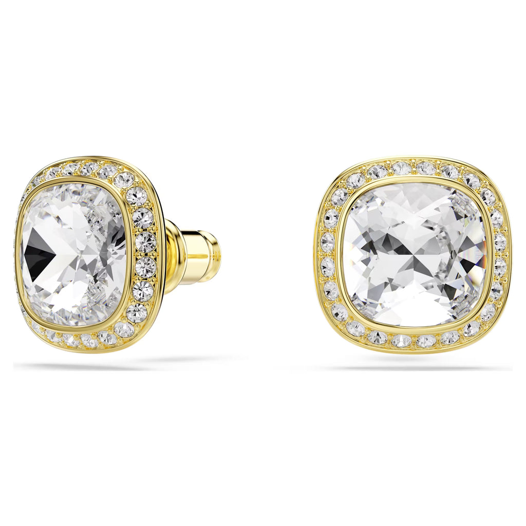 Una Angelic Cushion-Cut Stud Earrings (White, 18K Gold Finish) 5764762
