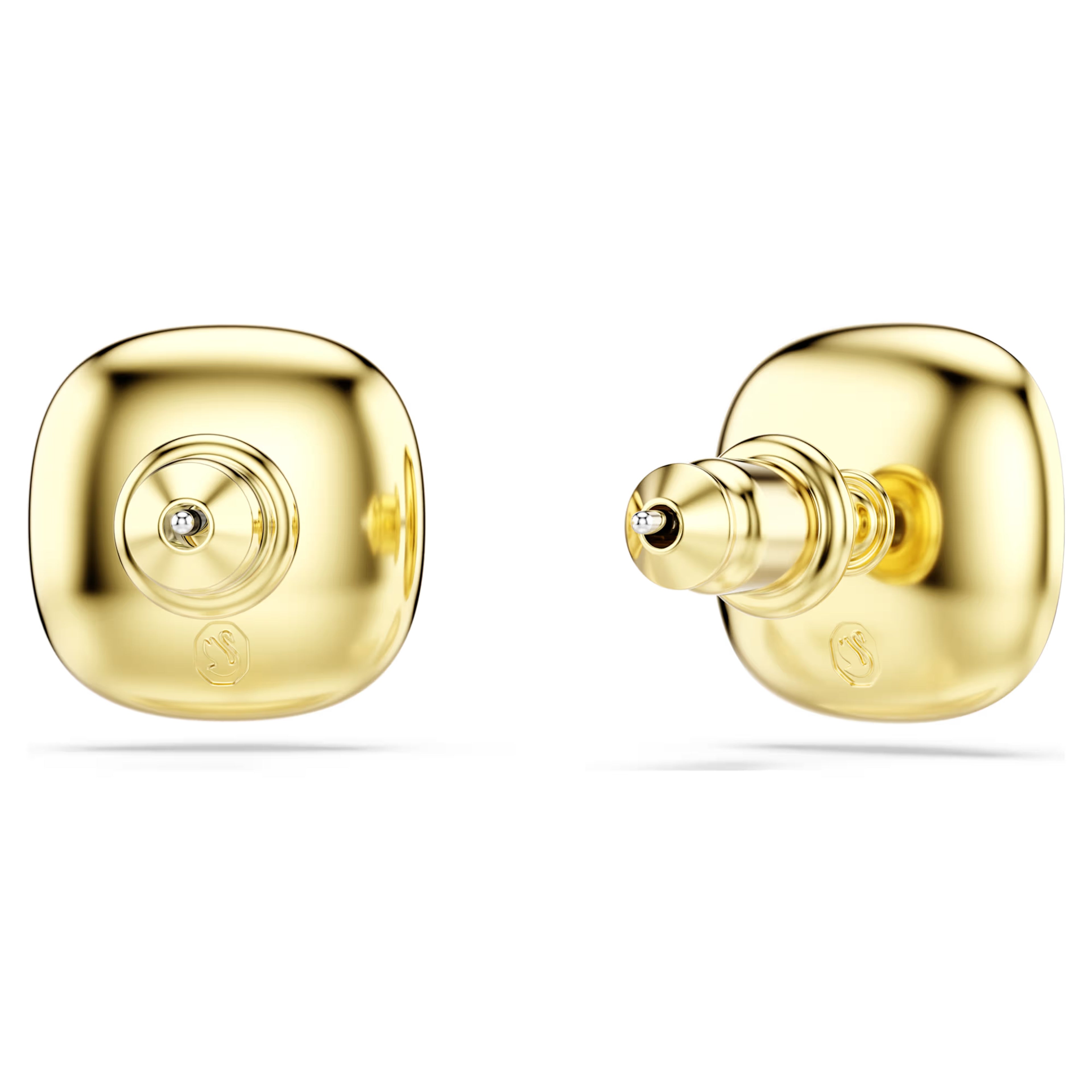 Una Angelic Cushion-Cut Stud Earrings (White, 18K Gold Finish) 5764762