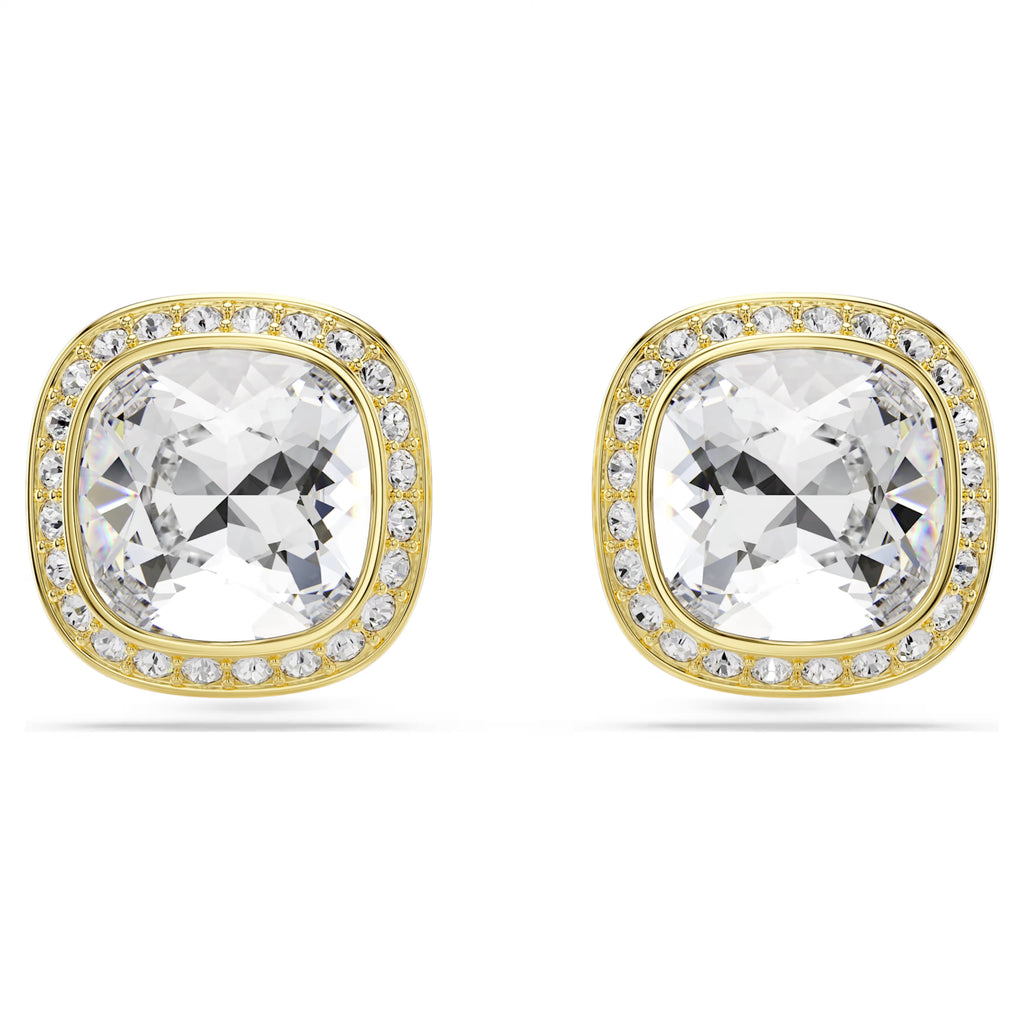 Una Angelic Cushion-Cut Stud Earrings (White, 18K Gold Finish) 5764762
