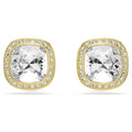Una Angelic Cushion-Cut Stud Earrings (White, 18K Gold Finish) 5764762