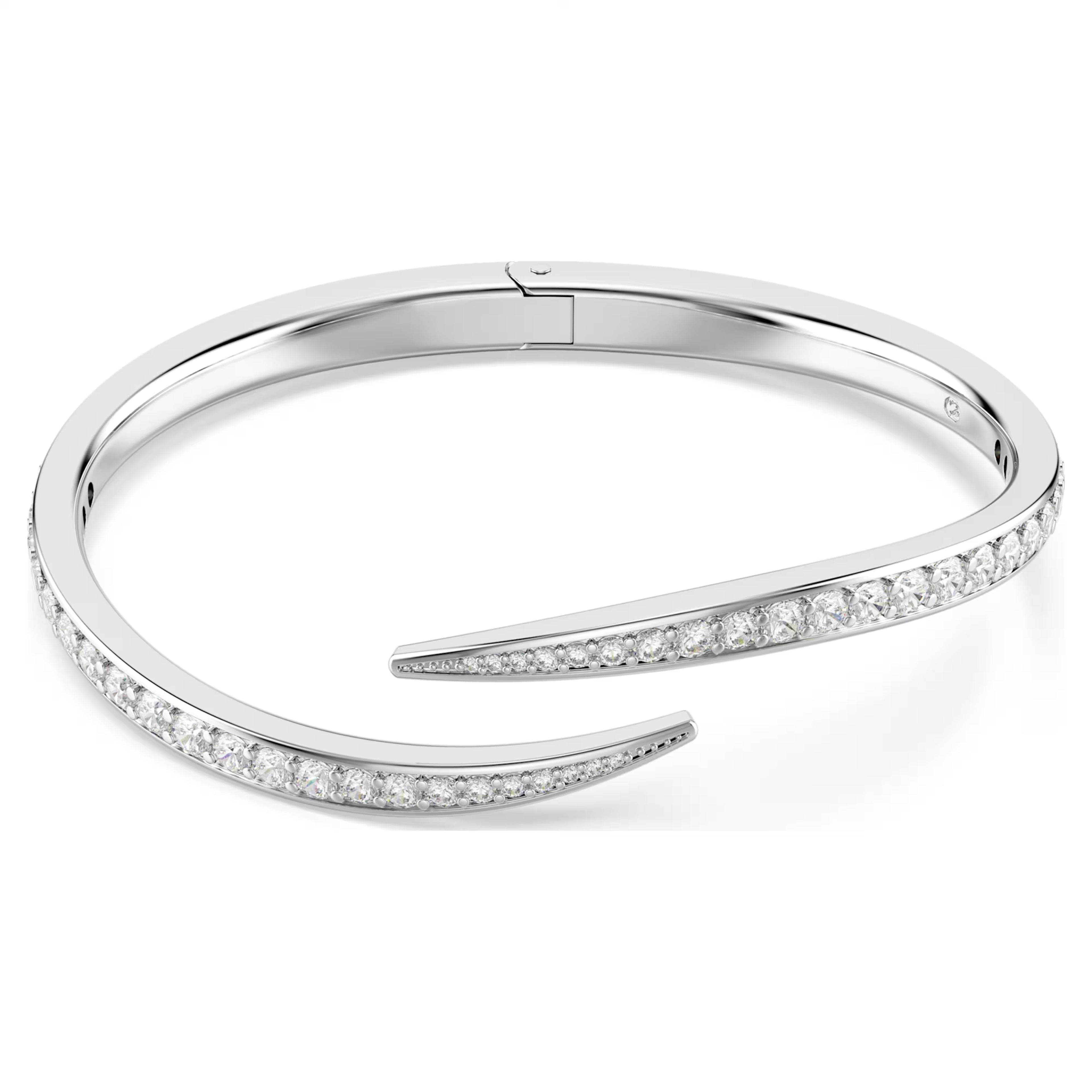 Vienna bangle Round cut, Swan, White, Rhodium plated size S. 5765322