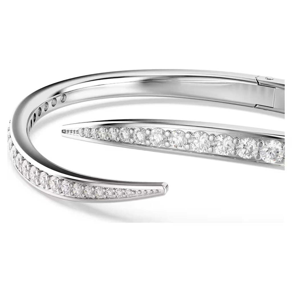 Vienna bangle Round cut, Swan, White, Rhodium plated size L 5765321