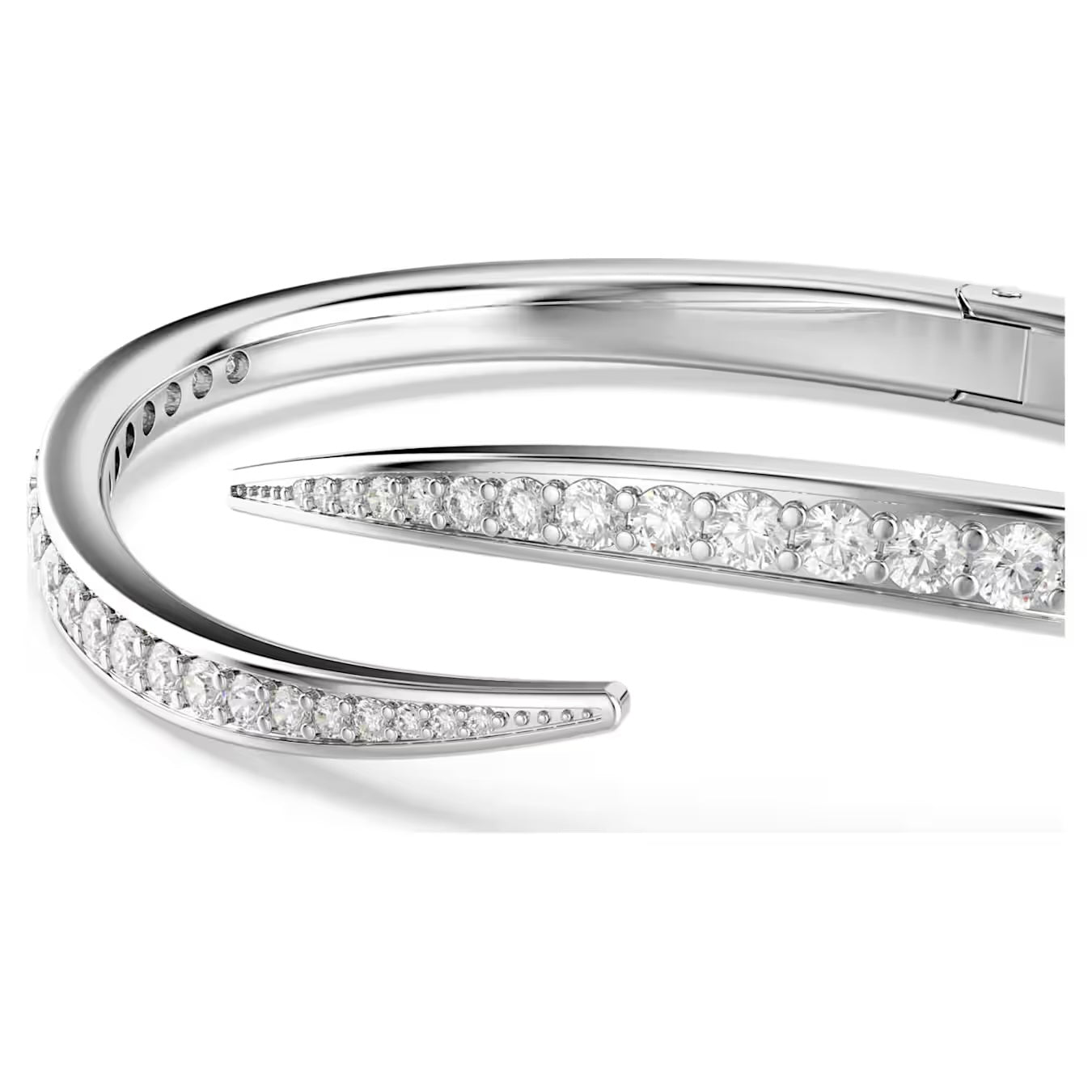Vienna bangle Round cut, Swan, White, Rhodium plated size L 5765321