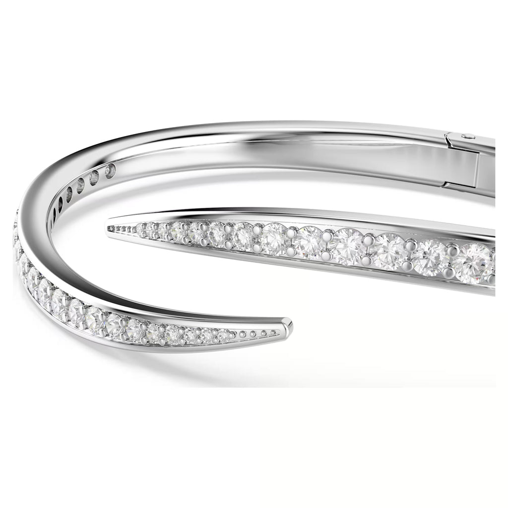Vienna bangle Round cut, Swan, White, Rhodium plated size S. 5765322