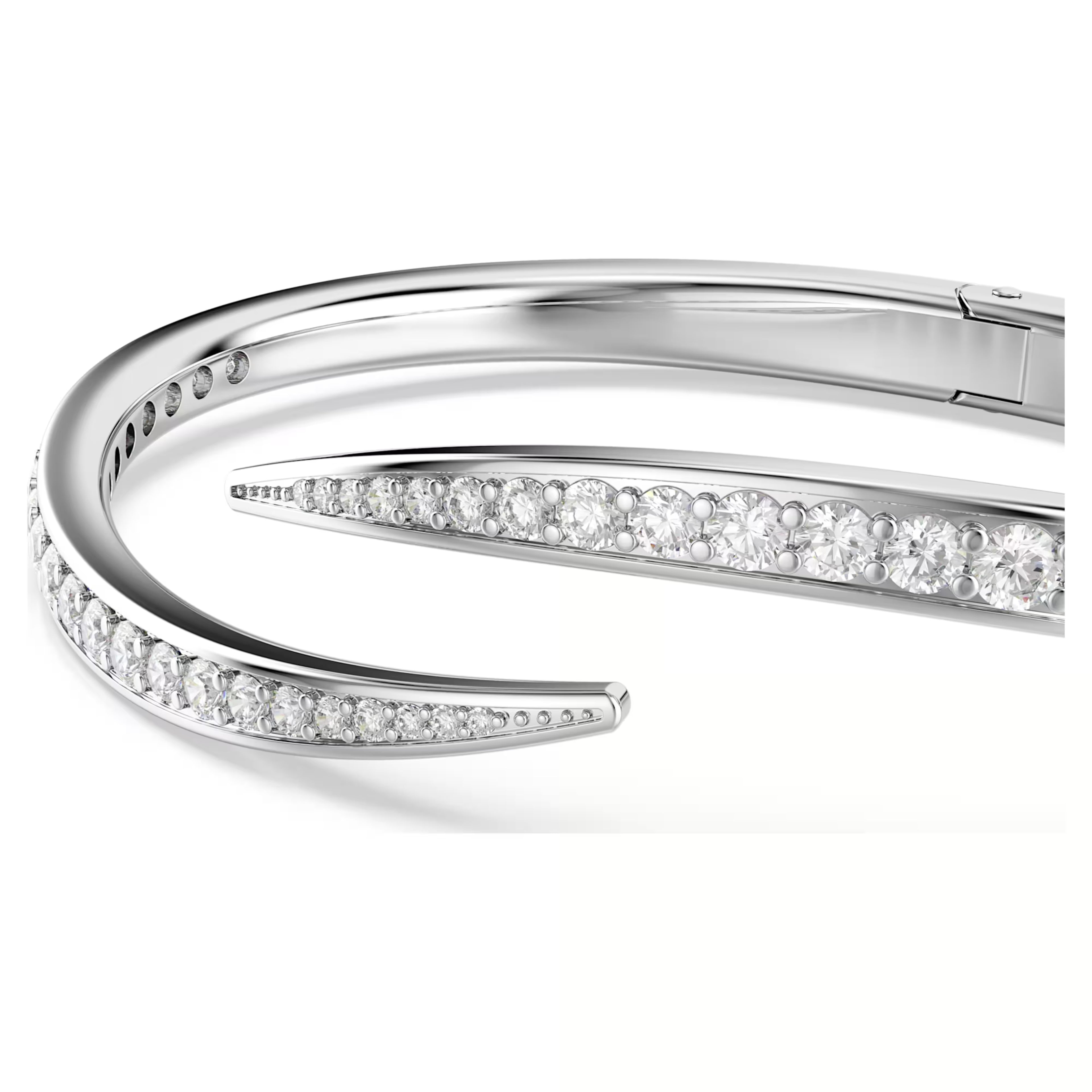 Vienna bangle Round cut, Swan, White, Rhodium plated size S. 5765322