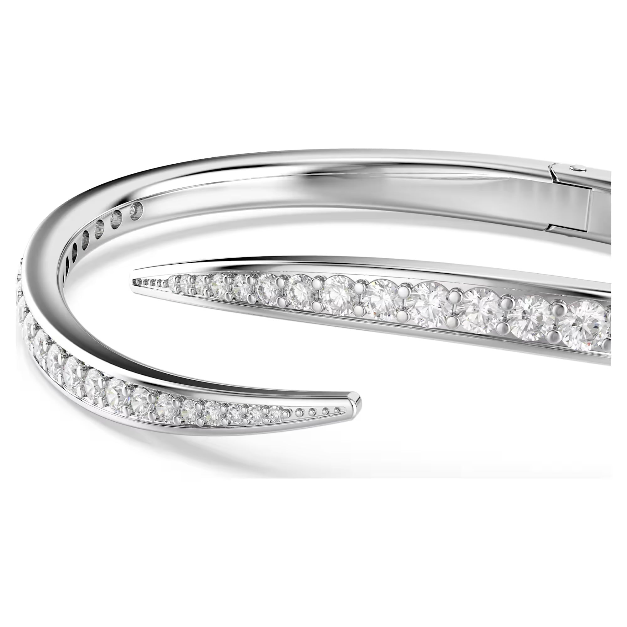 Vienna bangle Round cut, Swan, White, Rhodium plated Size M 5749200