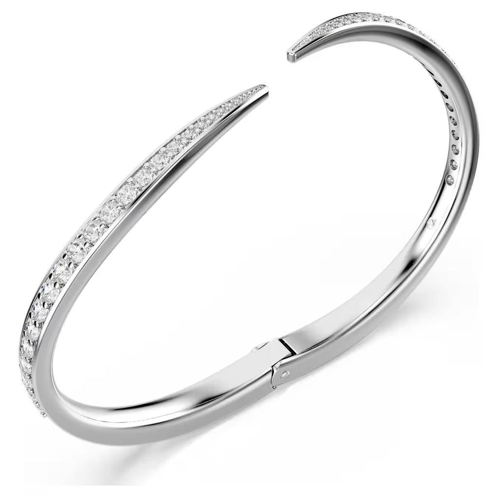 Vienna bangle Round cut, Swan, White, Rhodium plated size L 5765321