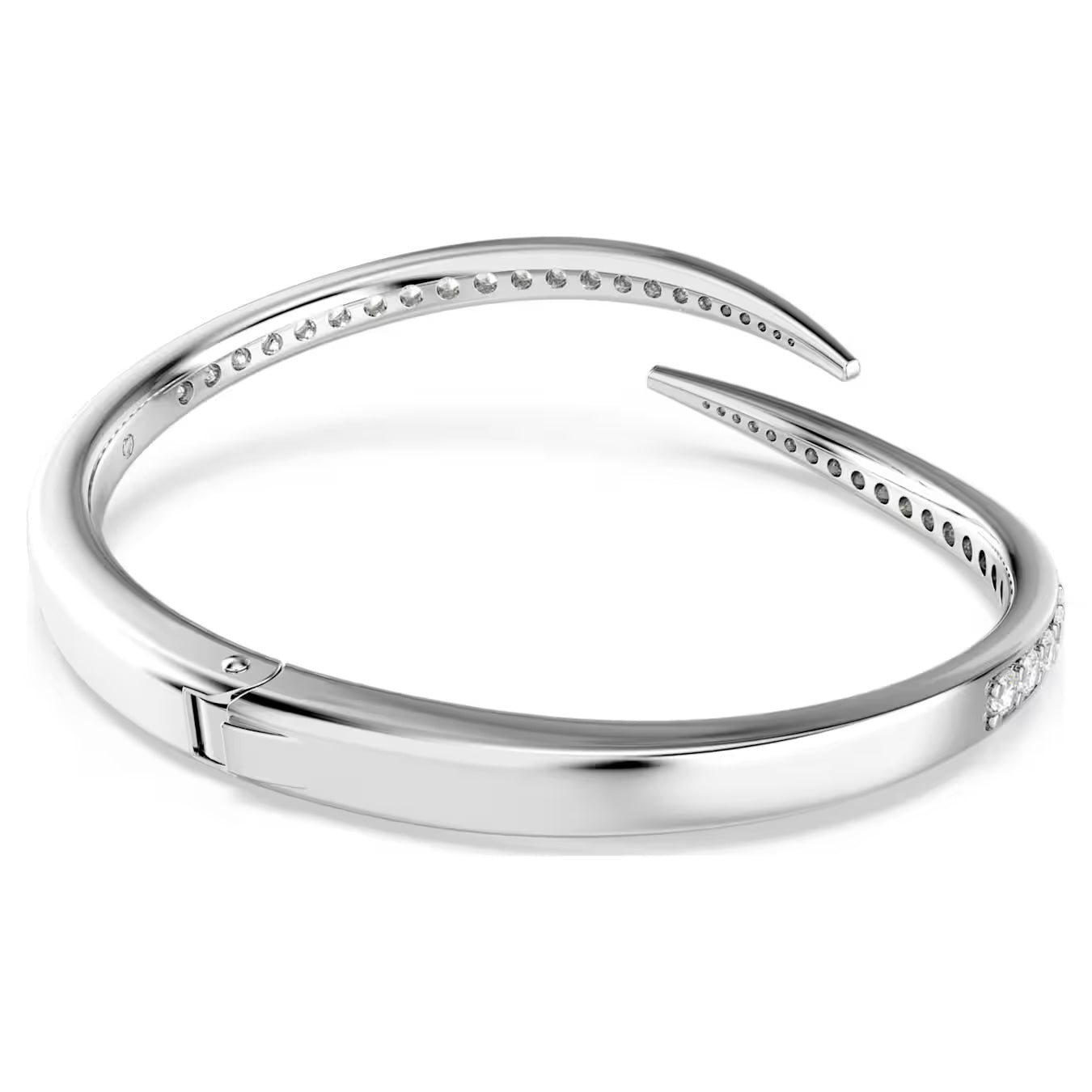 Vienna bangle Round cut, Swan, White, Rhodium plated size L 5765321