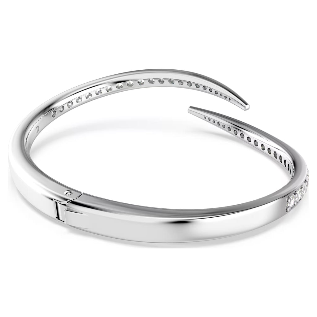 Vienna bangle Round cut, Swan, White, Rhodium plated size S. 5765322