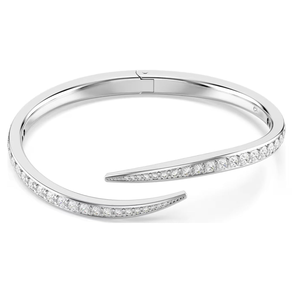 Vienna bangle Round cut, Swan, White, Rhodium plated size L 5765321