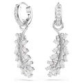 Vienna Feather Earrings (Mixed Cuts, White, Rhodium Plated) 5754272