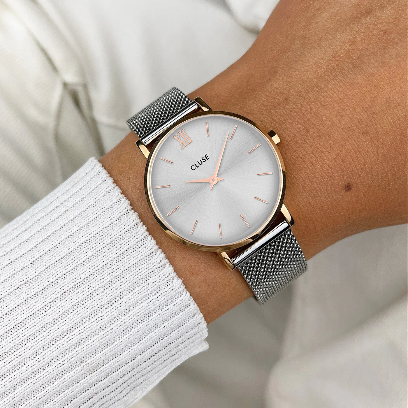 CLUSE- minuit mesh rose gold/silver CW0101203004