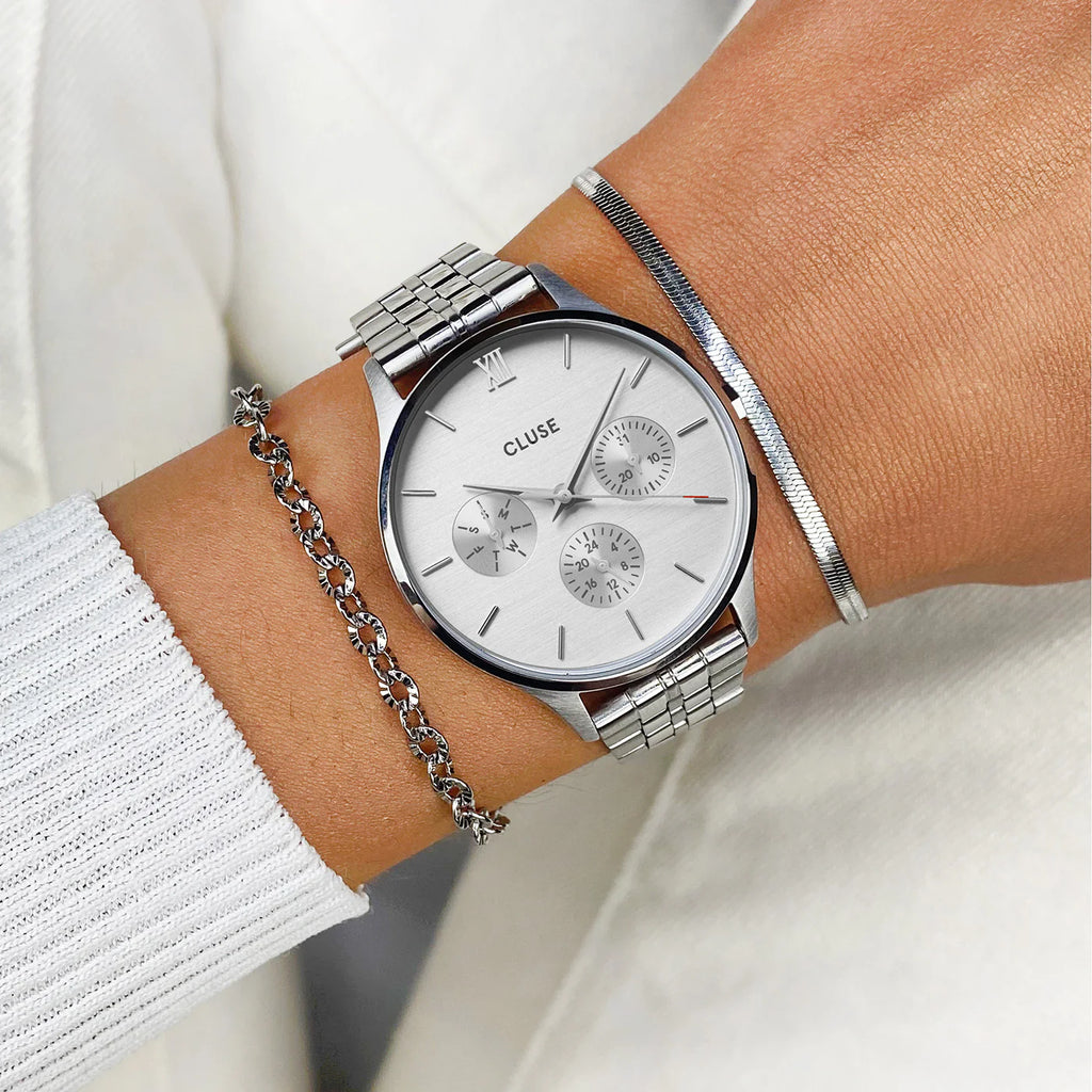 CLUSE - Minuit Multifunction Full Silver Link CW10703