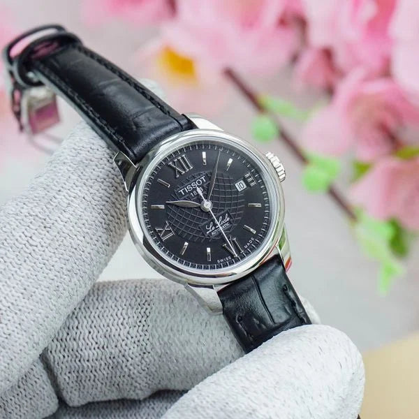 LE LOCLE/GR/A/STEEL/LEA.BLACK/BLACK DIAL T41112357
