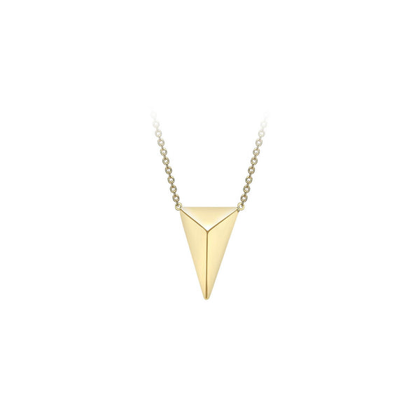 9K Yellow Gold 9.6mm x 13mm Elongated Pyramid Adjustable Necklace 41cm-43cm