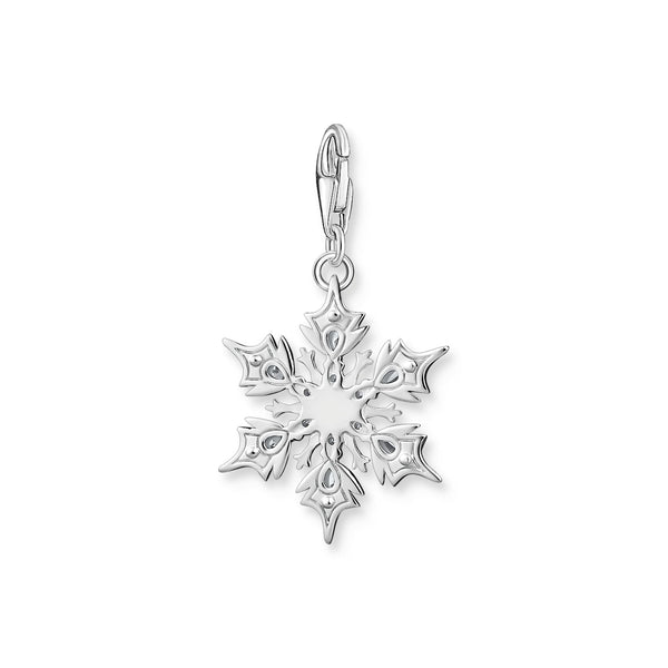 THOMAS SABO Charm pendant snowflake with blue stones silver