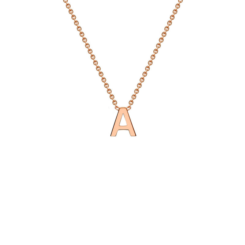 9ct Rose Gold 'A' Initial Adjustable Letter Necklace 38/43cm