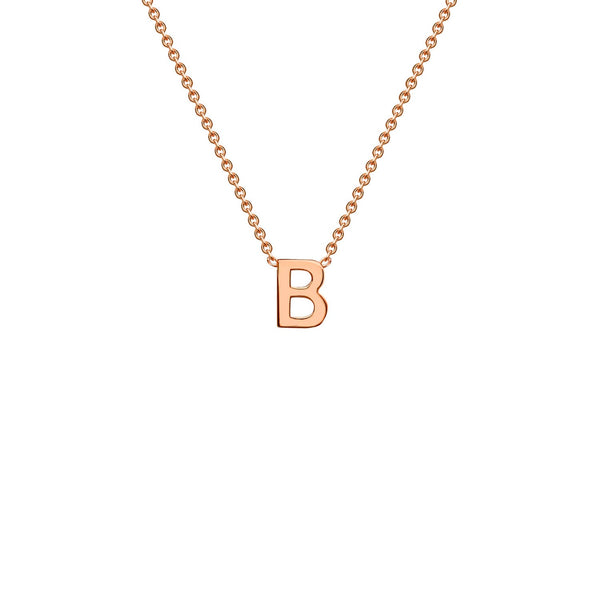 9ct Rose Gold 'B' Initial Adjustable Letter Necklace 38/43cm