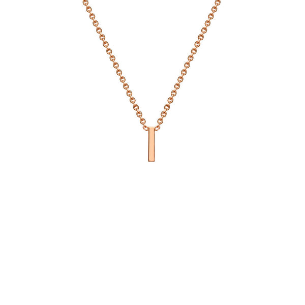 9ct Rose Gold 'I' Initial Adjustable Letter Necklace 38/43cm