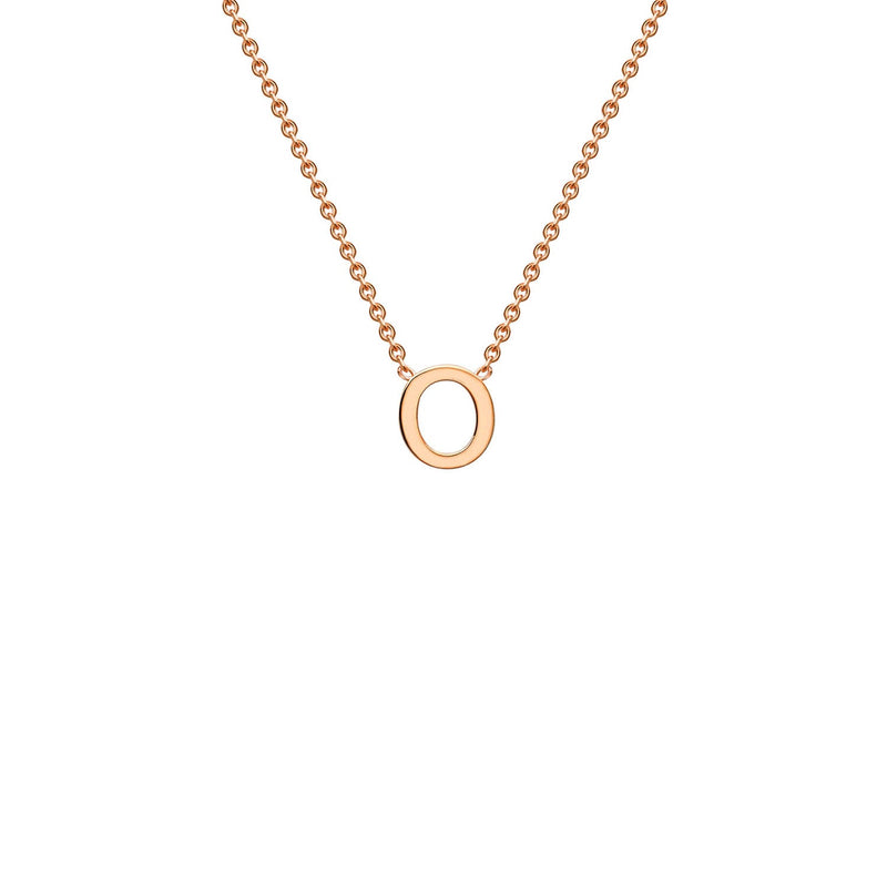 9ct Rose Gold 'O' Initial Adjustable Letter Necklace 38/43cm
