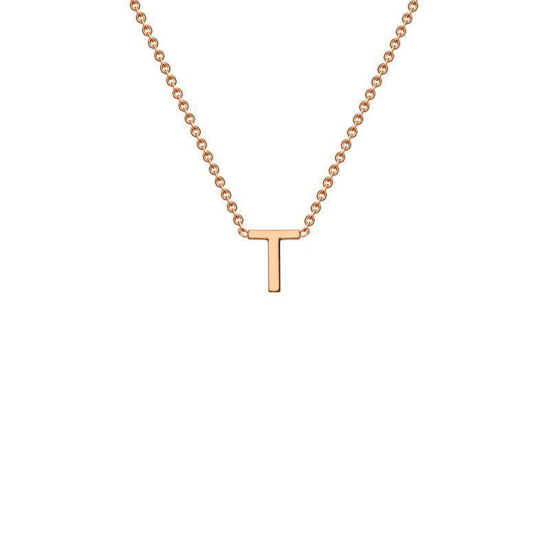 9ct Rose Gold 'T' Initial Adjustable Letter Necklace 38/43cm