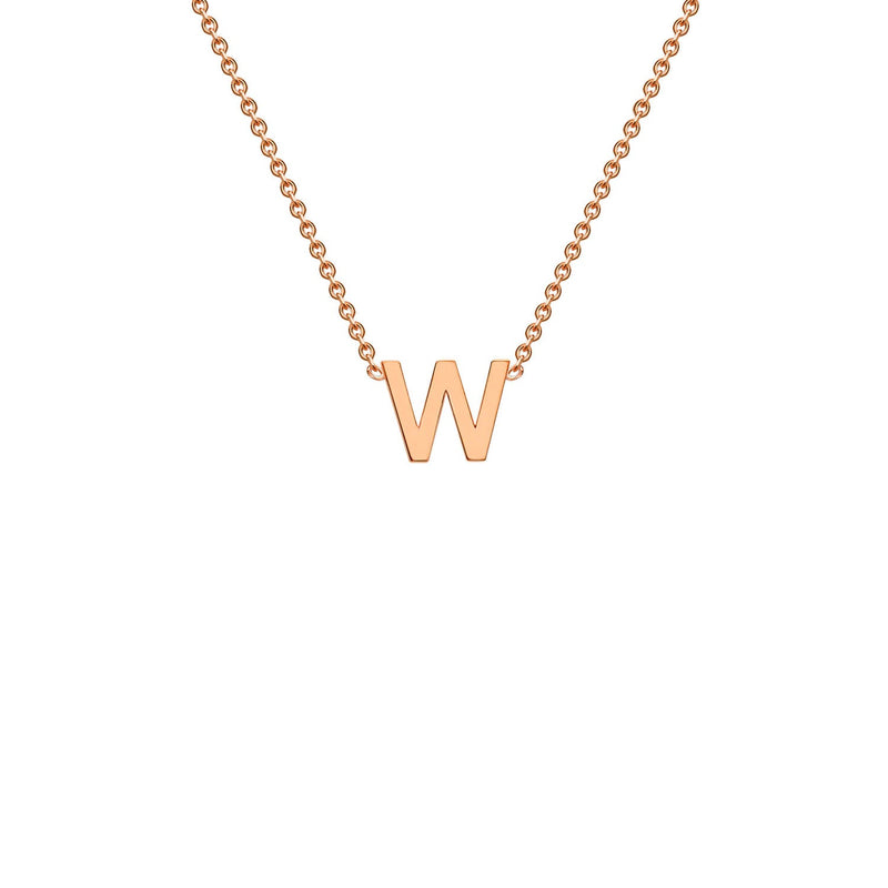 9ct Rose Gold 'W' Initial Adjustable Letter Necklace 38/43cm