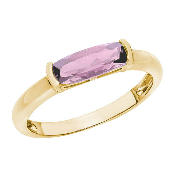 9ct Yellow Gold Pink Amethyst Ring