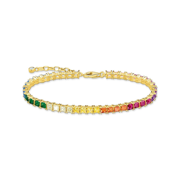 THOMAS SABO Tennis bracelet colourful stones gold