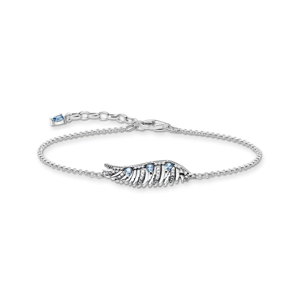 THOMAS SABO Bracelet phoenix wing with blue stones silver