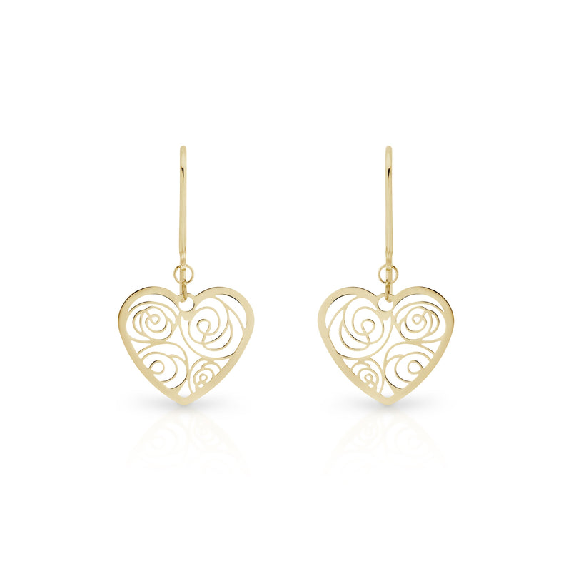 9ct Gold Heart Earrings