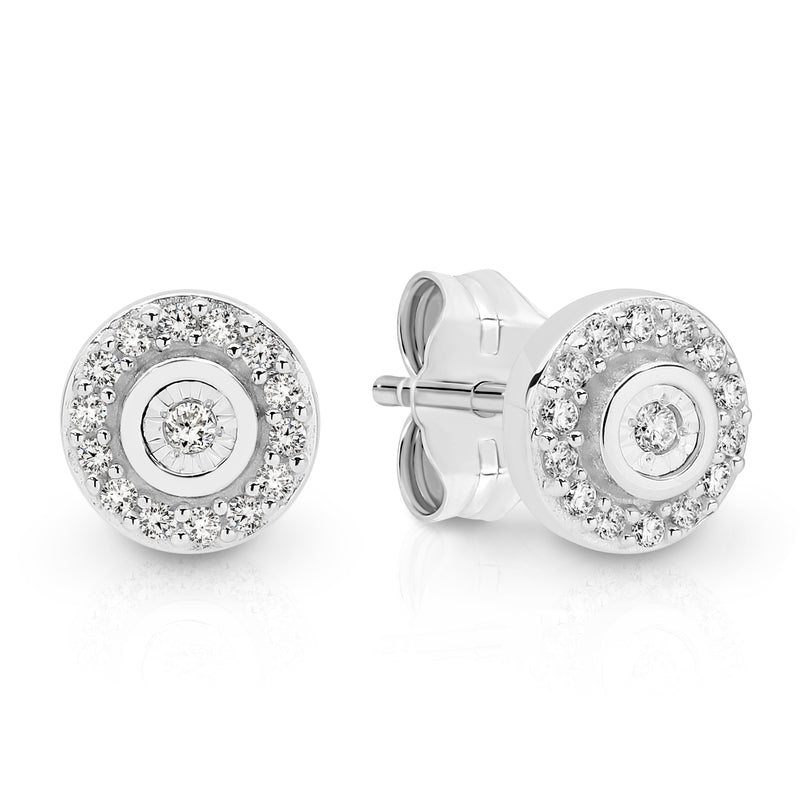 9ct White Gold 0.10ct Diamond Studs