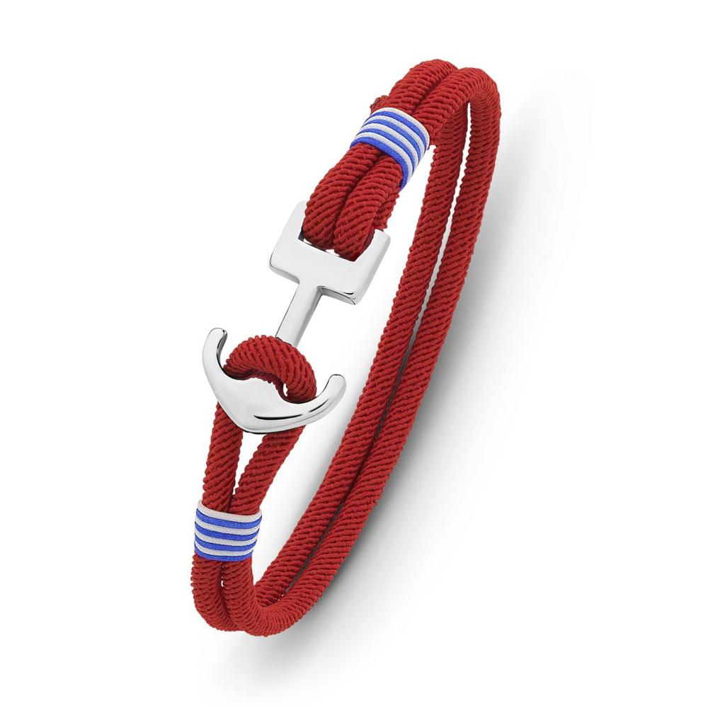 Nautical Rope & Anchor Bracelet With Stainless Steel
