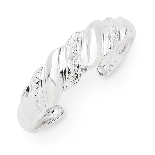 Sterling Silver Diamond Toe Ring