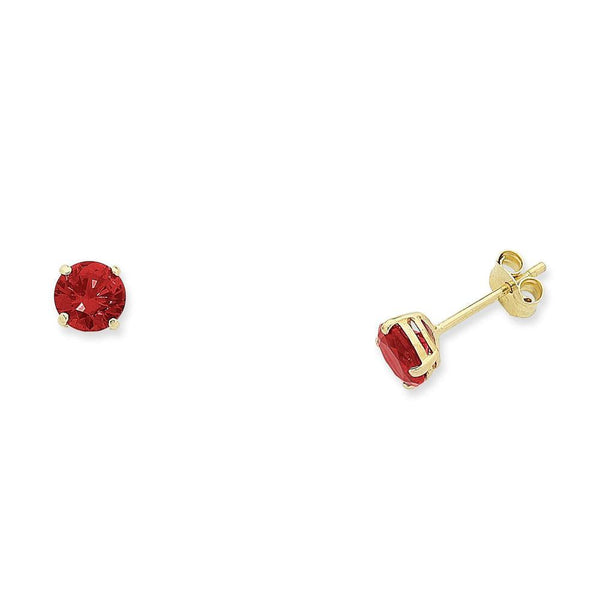 9Ct Gold Natural Ruby Studs