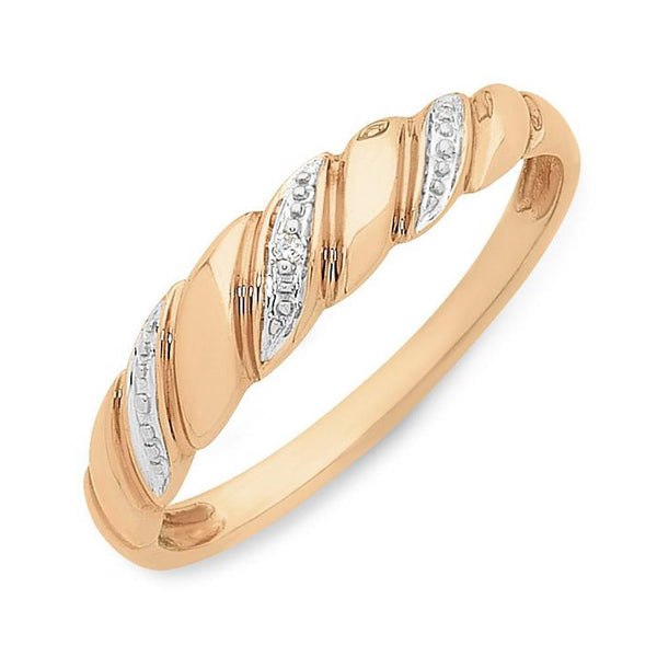 9Ct Rose Gold Diamond Ring
